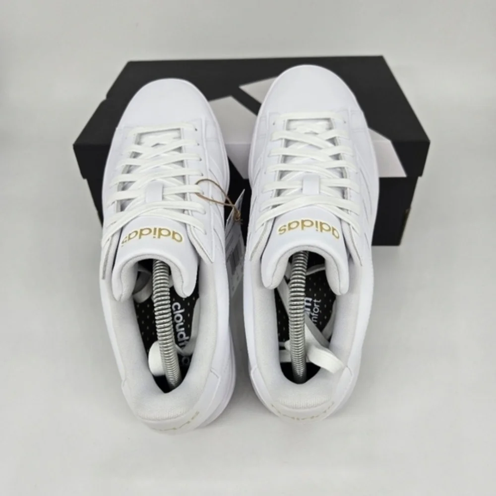 New adidas Grand Court 2.0 Cloud White Gold Metallic Women's Shoes Size 6 - Picture 6 of 8